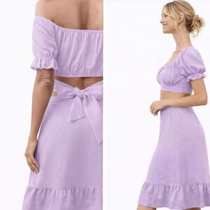 Amazon Lilac Midi Skirt with Ruffle Hem